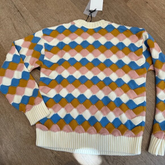 Kids Zara Argyle Sweater Size L Multicolor Knit Pullover - Picture 6 of 7